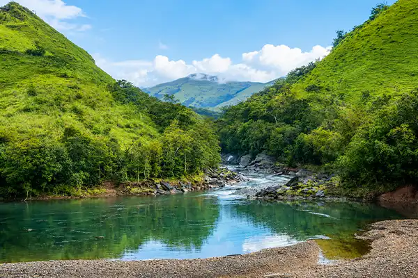 Scenic green mountains